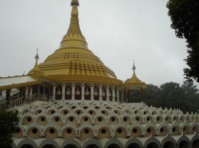 Golden pagoda landmark near Igatpuri in the Western Ghats, Maharashtra