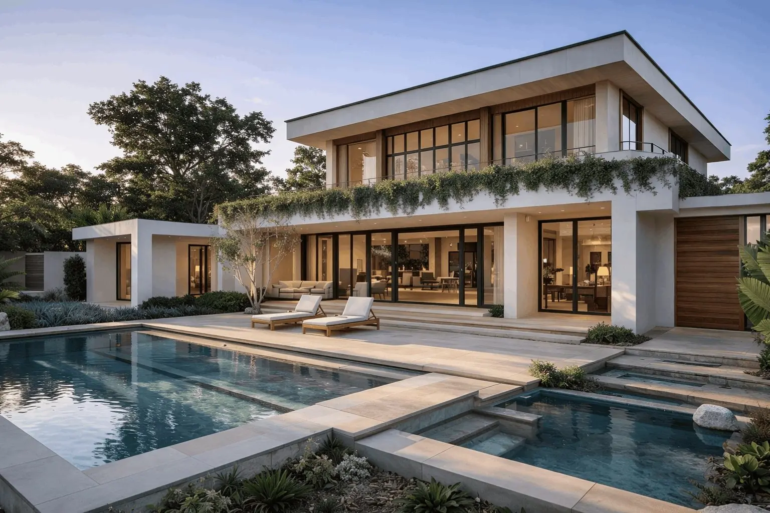 The Glasshouse Retreat, a two-level villa with a long private pool